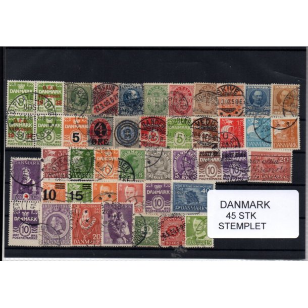 Danmark Samling - 45 Stk. Stemplet