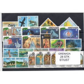 Grenada Samling - 28 Stk. Stemplet/Ustemplet