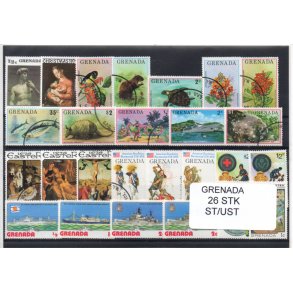 Grenada Samling - 26 Stk. Stemplet/Ustemplet
