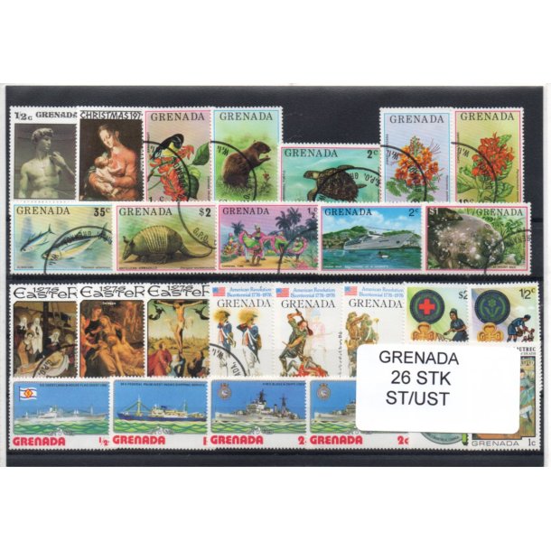Grenada Samling - 26 Stk. Stemplet/Ustemplet