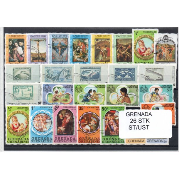 Grenada Samling - 26 Stk. Stemplet/Ustemplet