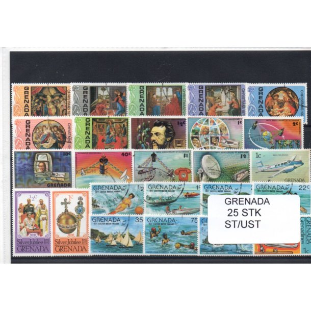 Grenada Samling - 25 Stk. Stemplet/Ustemplet
