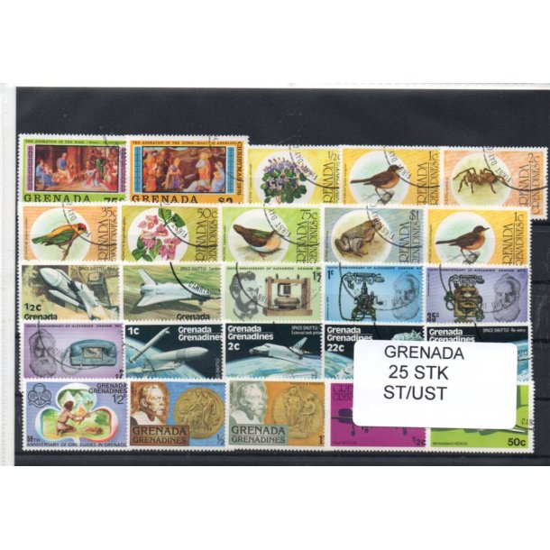 Grenada Samling - 25 Stk. Stemplet/Ustemplet