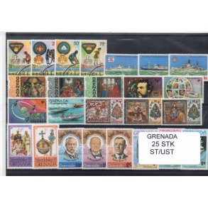 Grenada Samling - 25 Stk. Stemplet/Ustemplet
