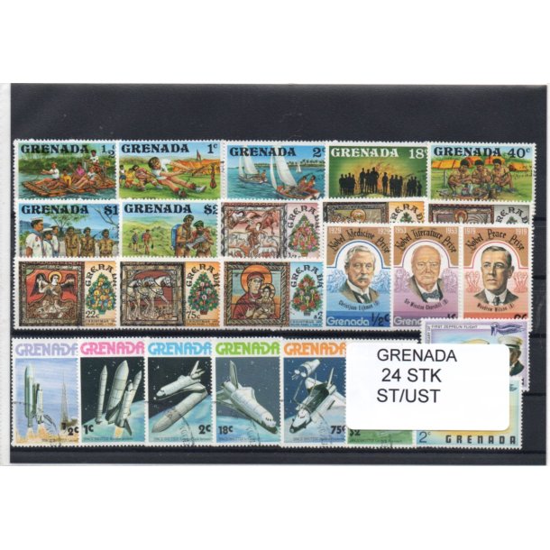 Grenada Samling - 24 Stk. Stemplet/Ustemplet