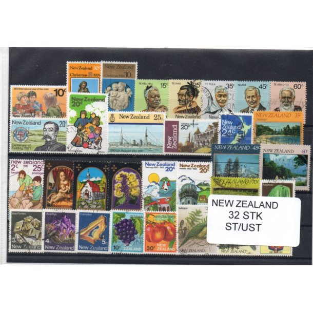 New Zealand Samling - 32 Stk. Stemplet/ Ustemplet