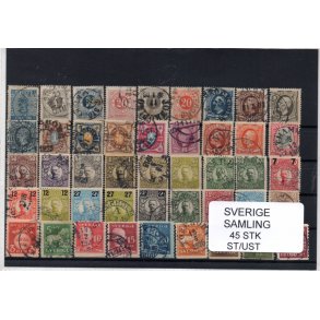 Sverige Samling 45 Stk Forskellige Stemplet