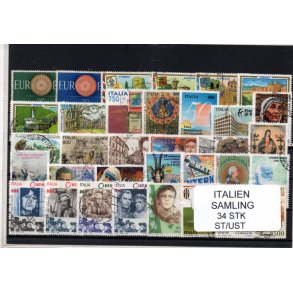 Italien Samling - 34 Stk. Stemplet/Ustemplet