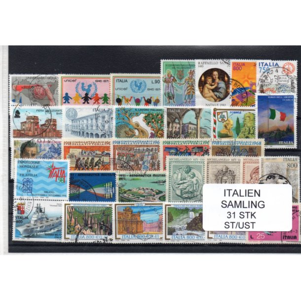 Italien Samling - 31 Stk. Stemplet/Ustemplet