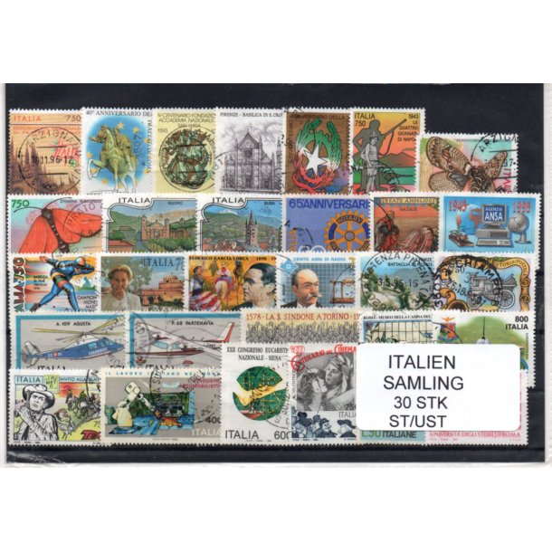Italien Samling - 30 Stk. Stemplet/Ustemplet