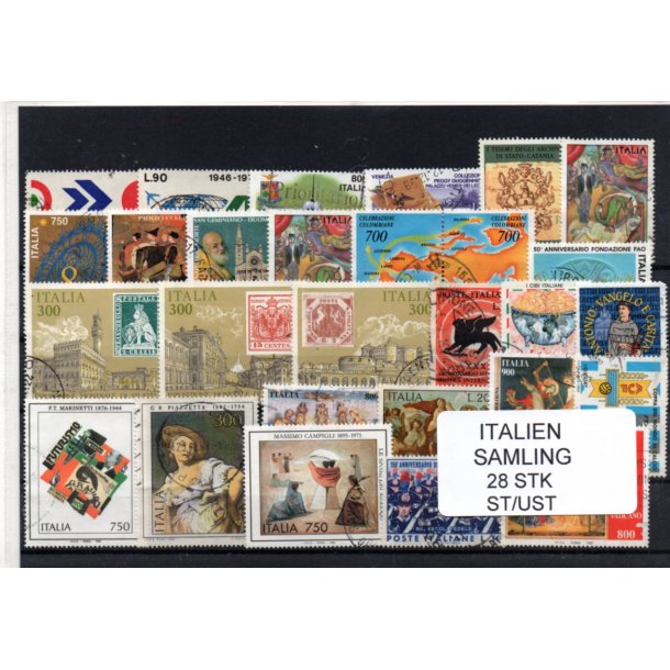 Italien Samling - 28 Stk. Stemplet/Ustemplet