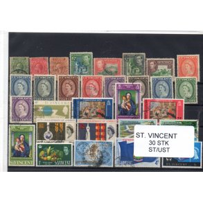 St. Vincent Samling - 30 Stk. Stemplet/Ustemplet
