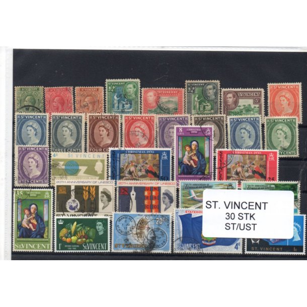 St. Vincent Samling - 30 Stk. Stemplet/Ustemplet