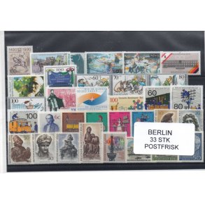 Berlin Samling - 33 Stk. Forskellige Postfrisk
