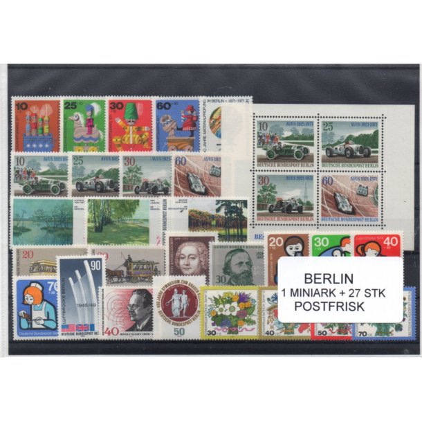 Berlin Samling - 1 Miniark + 27 Stk. Forskellige Postfrisk