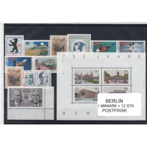 Berlin Samling - 1 Miniark + 12 Stk. Forskellige Postfrisk
