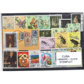 Cuba Samling - 1 Miniark + 19 stk Stemplet