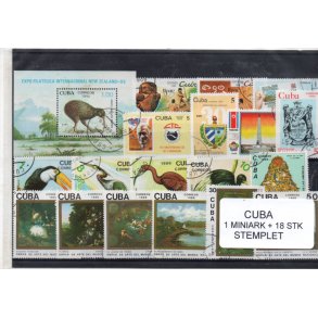 Cuba Samling - 1 Miniark + 18 stk Stemplet