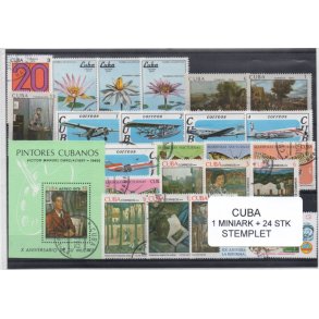 Cuba Samling - 1 Miniark + 24 stk Stemplet