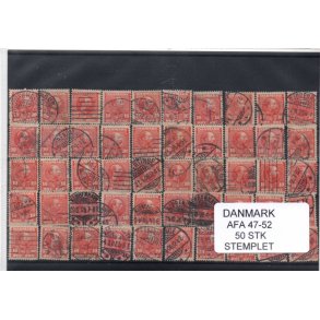 Danmark 50 stk Afa 47/53 Stemplet/ustemplet.