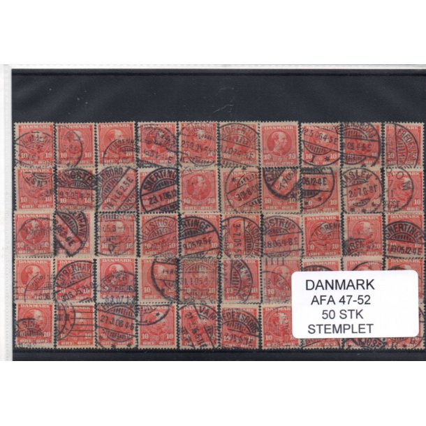Danmark 50 stk Afa 47/53 Stemplet/ustemplet.