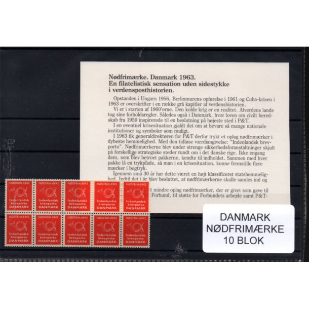 Danmark  - Ndfrimrker - 10 Blok Postfrisk - Strste Mulighed !