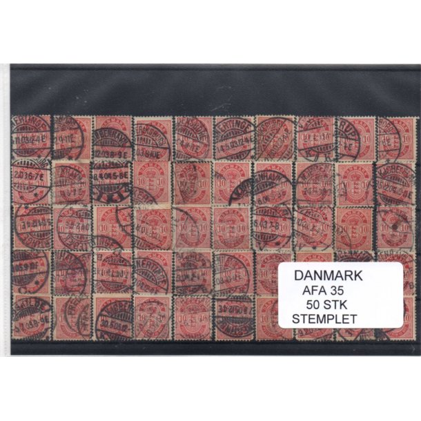 Danmark 50 stk Afa 35-B-C- Stemplet