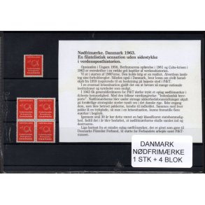 Danmark  - Ndfrimrker - 1 Stk + 4 Blok Postfrisk