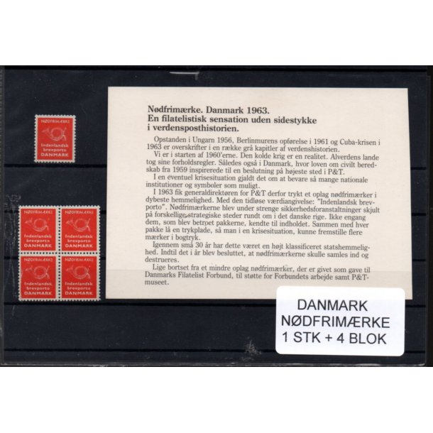 Danmark  - Ndfrimrker - 1 Stk + 4 Blok Postfrisk