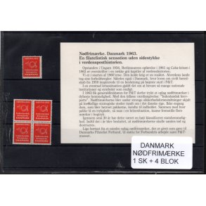 Danmark  - Ndfrimrker - 1 Stk + 4 Blok Postfrisk
