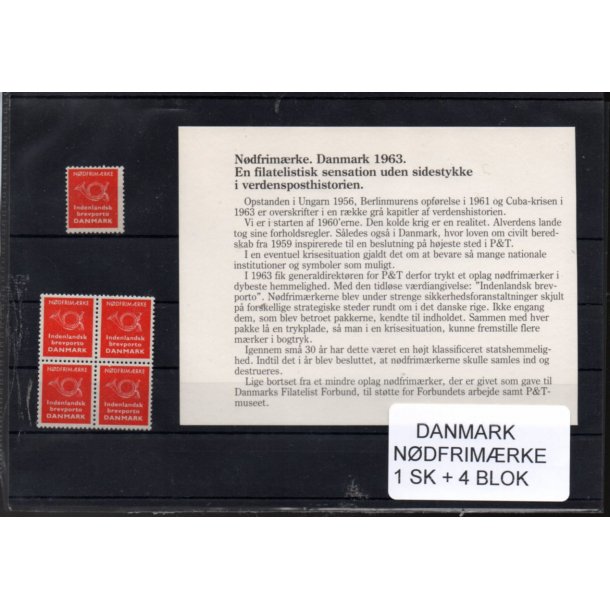 Danmark  - Ndfrimrker - 1 Stk + 4 Blok Postfrisk