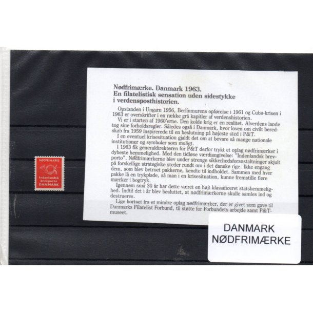 Danmark  - Ndfrimrker - 1 Stk. Postfrisk