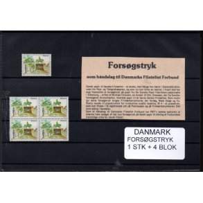 Danmark  - Forsgstryk - 1 Stk. + 4 Blok Postfrisk
