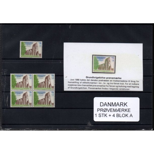 Danmark  - Prvemrke - 1 Stk. + 4 Blok A -  Postfrisk