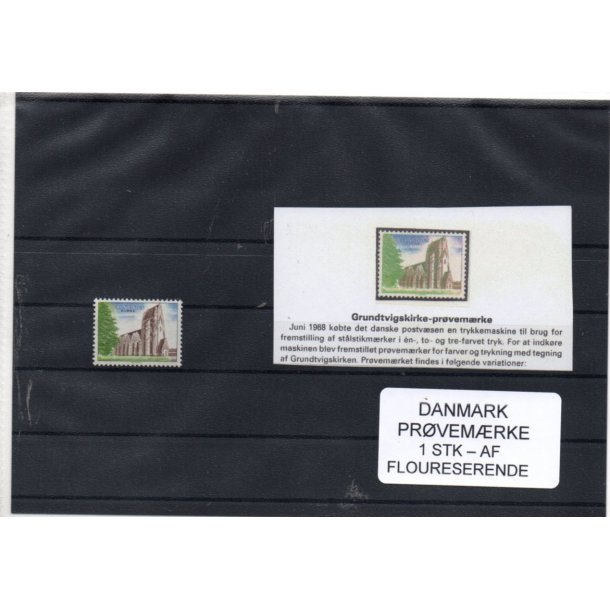 Danmark  - Prvemrke - 1 Stk. Floureserende -  Postfrisk