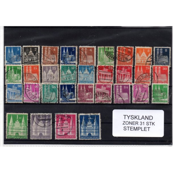 Tysk. Bygninger - 31 Stk. Stemplet/Ustemplet