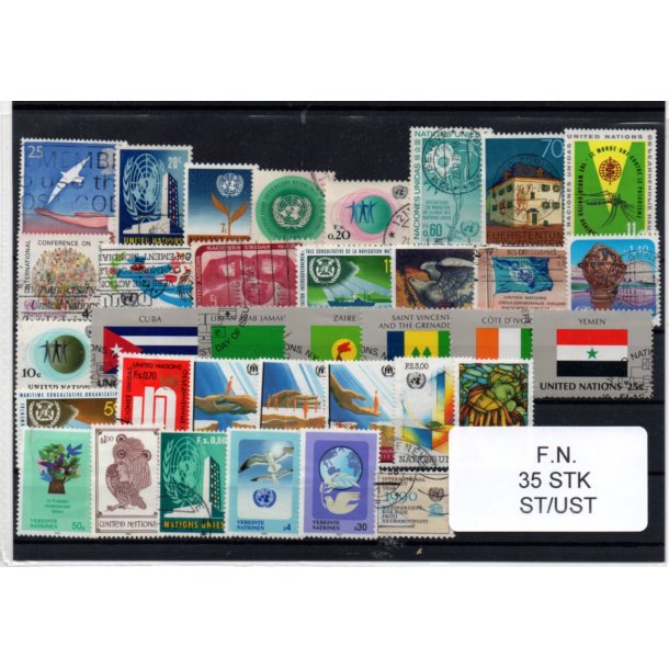 F.N. Samling - 35 Stk. forskellige Stemplet/Ustemplet