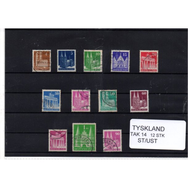 Tyskland Bygninger Tak. 14 - 12 Stk. Stemplet