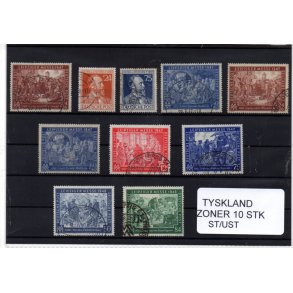Tysk. Zone - 10 Stk. Stemplet/Ustemplet