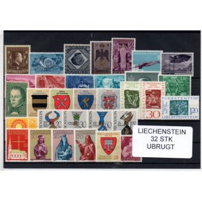Lichtenstein Samling - 32 Stk. Ubrugt