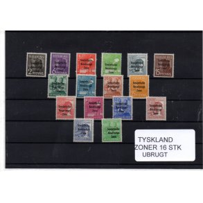 Tysk. Zone Sovjet. - 16 Stk. Ustemplet