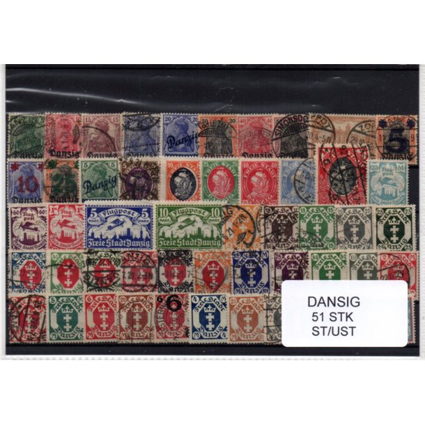 Danzig Samling - 51 Stk. Forskellige - Stemplet/ Ustemplet