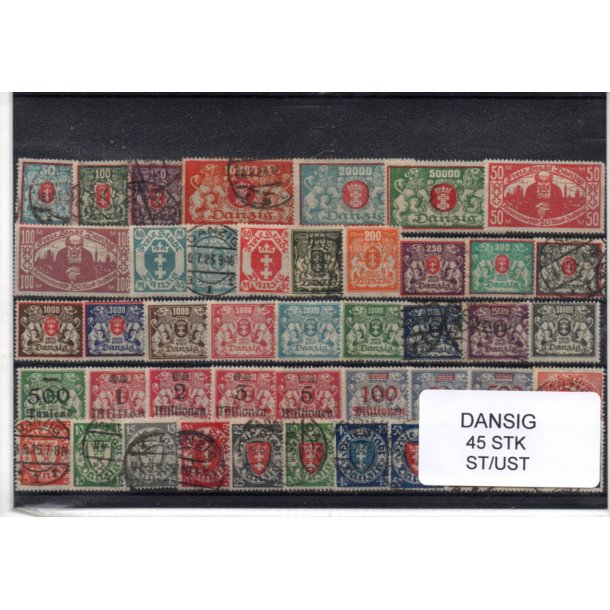 Danzig Samling - 45 Stk. Forskellige - Stemplet/ Ustemplet