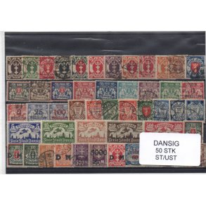 Danzig Samling - 50 Stk. Forskellige - Stemplet/ Ustemplet