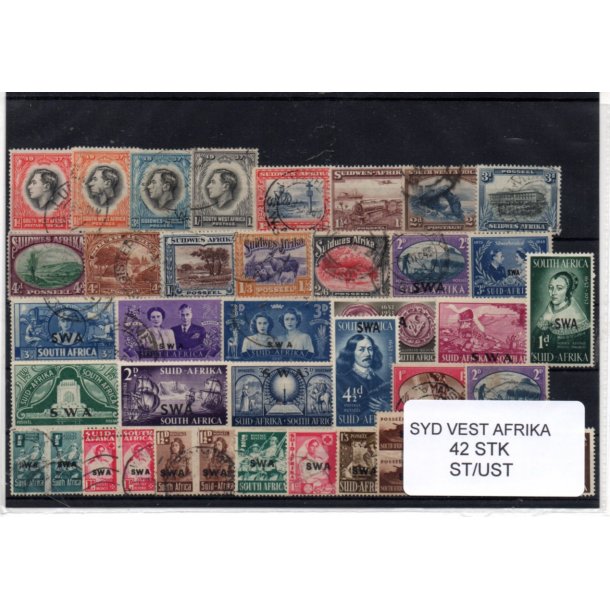 Syd Vest Afrika Samling - 42 Stk. Stemplet/Ustemplet