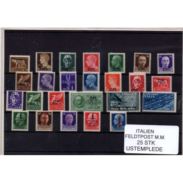 Italien Feldtpost m.m. Samling - 25 Stk. Ustemplet