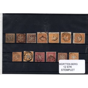 Wrttenberg - 12 Stk. - Stemplet