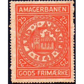 Amagerbanen - Gods Frimrke - 25 re - Ubrugt