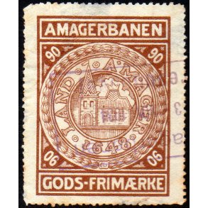 Amagerbanen - Gods Frimrke - 90 re - Stemplet