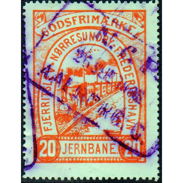 Fjerritslev - Nrresundby - Frederikshavn Jernbane - Gods Frimrke - 20 re - Stemplet